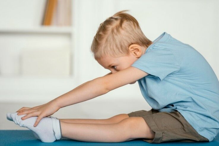 Séance de yoga enfant.